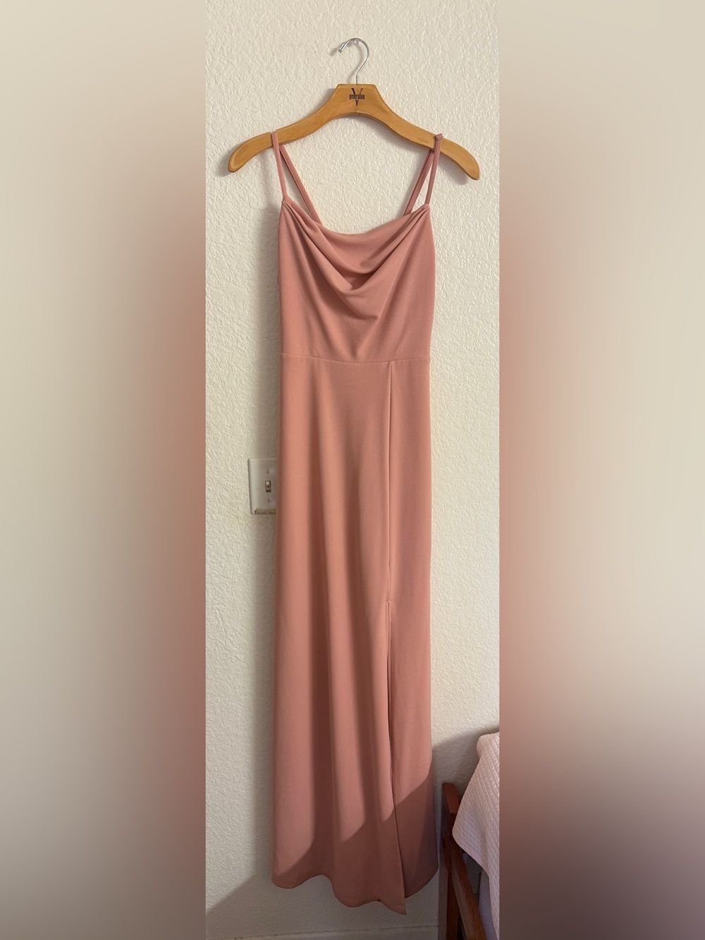 Birdy Grey Dusty Rose Cowl-Neck Maxi Dress